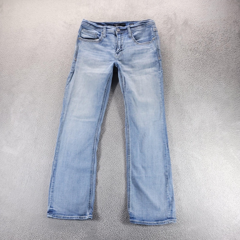 BKE Jake Jeans Mens 32x32 Blue Relaxed Straight Light Wash Stretch Denim Comfort